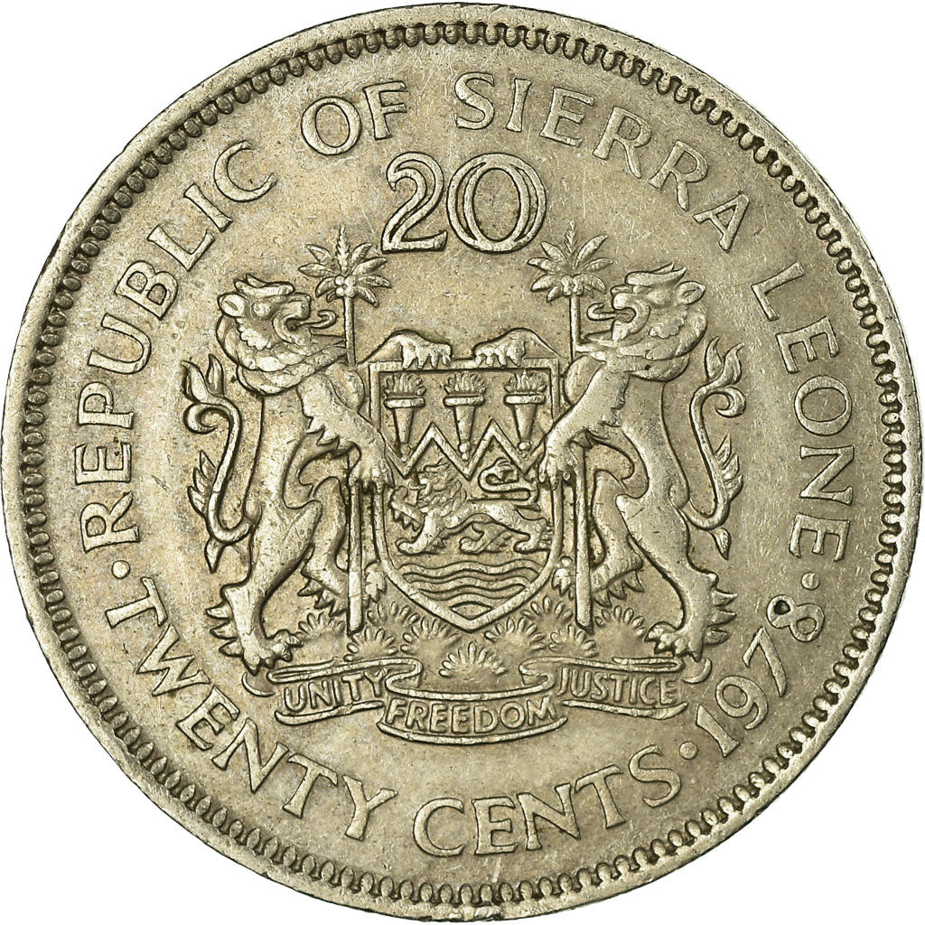Coin, Sierra Leone, 20 Cents, 1978, VF(30-35), Copper-nickel, KM:30