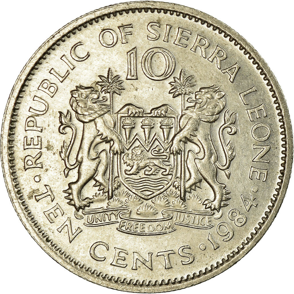 Coin, Sierra Leone, 10 Cents, 1984, EF(40-45), Copper-nickel, KM:34
