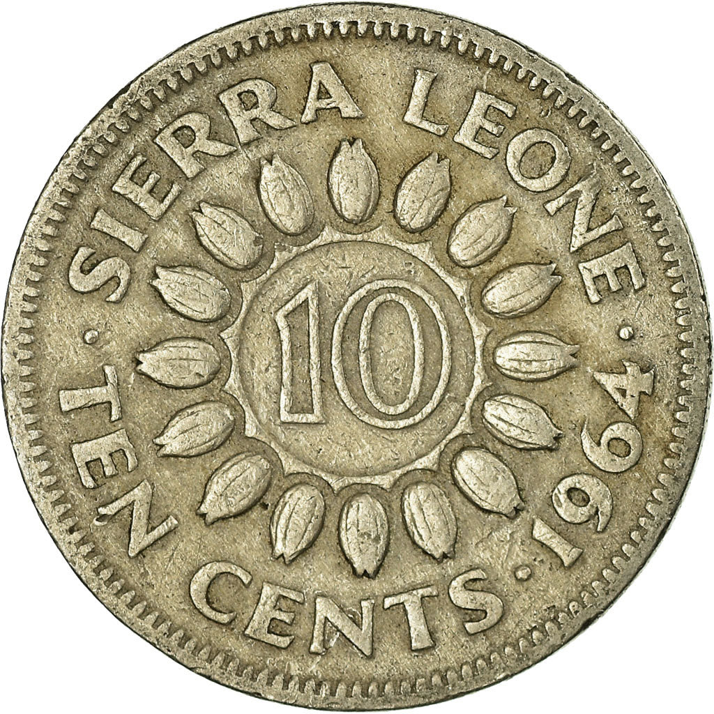 Coin, Sierra Leone, 10 Cents, 1964, British Royal Mint, VF(30-35)