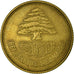 Moneda, Líbano, 25 Piastres, 1952, Utrecht, BC+, Aluminio - bronce, KM:16.1