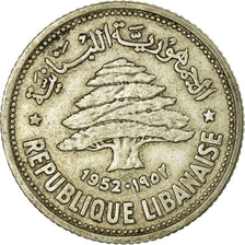 Monnaie, Lebanon, 50 Piastres, 1952, Utrecht, TB+, Argent, KM:17