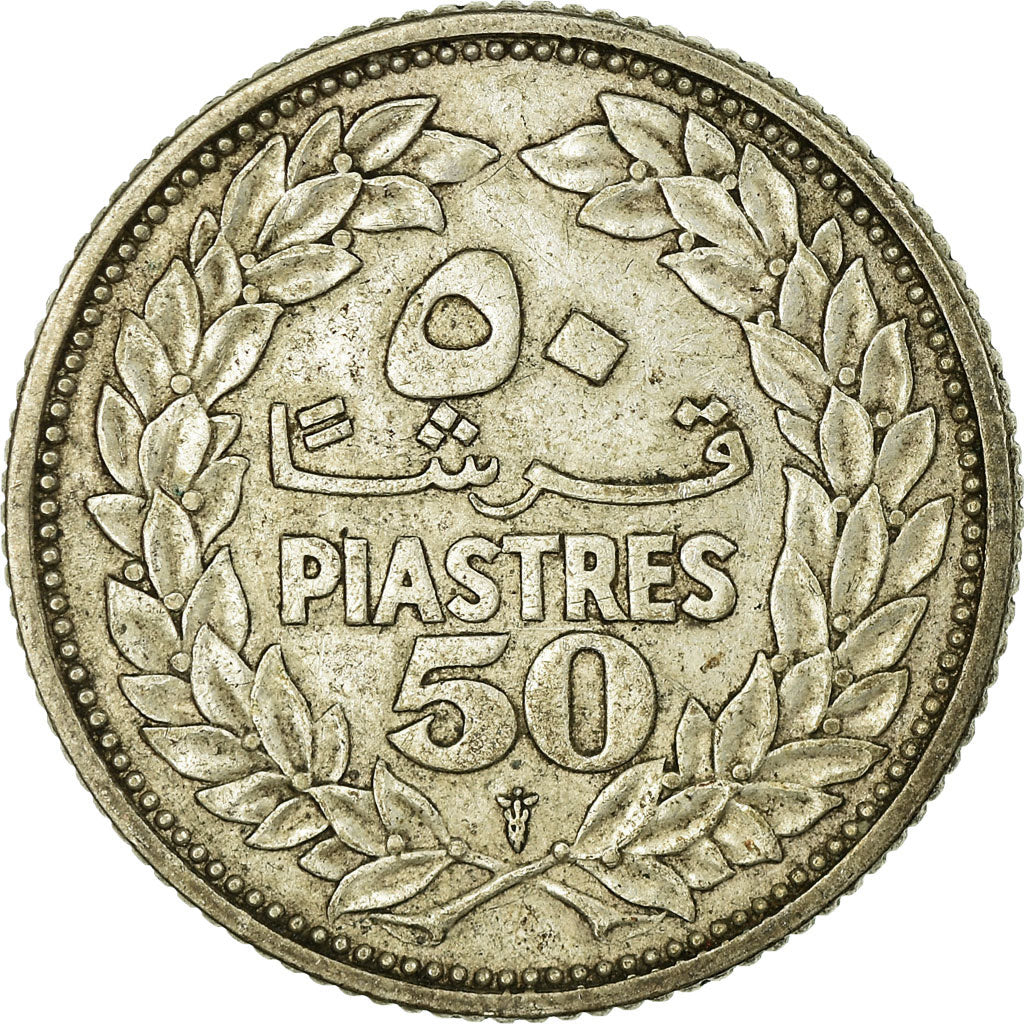 Monnaie, Lebanon, 50 Piastres, 1952, Utrecht, TB+, Argent, KM:17