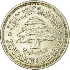 Coin, Lebanon, 50 Piastres, 1952, Utrecht, EF(40-45), Silver, KM:17