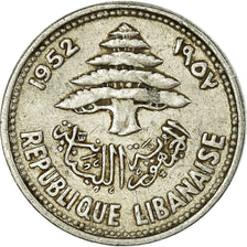 Coin, Lebanon, 5 Piastres, 1952, Paris, VF(30-35), Aluminum, KM:14