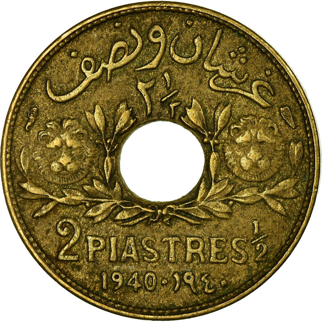 Coin, Lebanon, 2-1/2 Piastres, 1940, Paris, VF(30-35), Aluminum-Bronze, KM:10