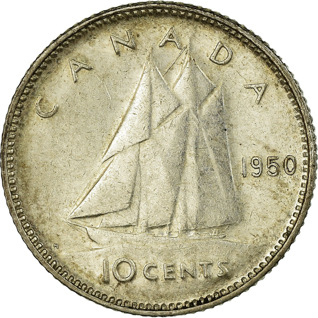 Münze, Kanada, George VI, 10 Cents, 1950, Royal Canadian Mint, Ottawa, S+