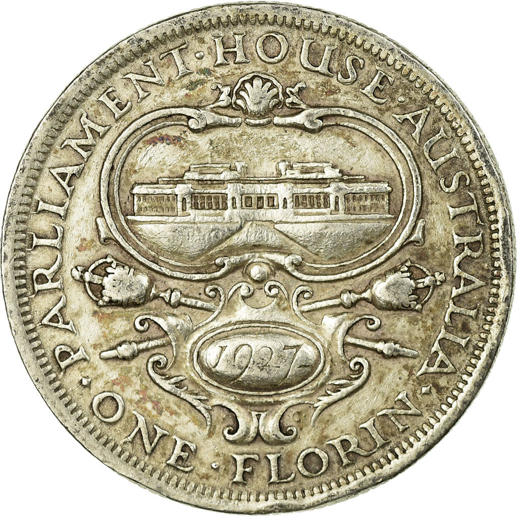 Coin, Australia, George V, Florin, 1927, Melbourne, VF(30-35), Silver, KM:31