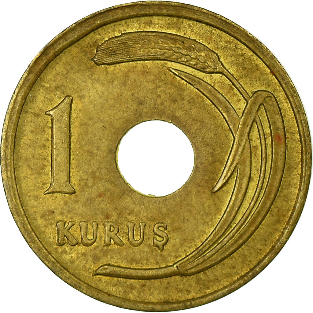 Coin, Turkey, Kurus, 1950, VF(30-35), Brass, KM:881
