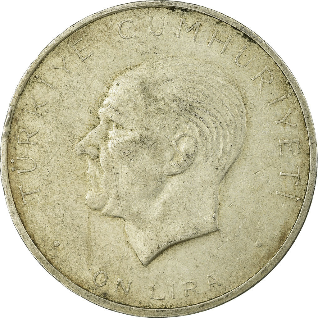 Coin, Turkey, 10 Lira, 1960, VF(30-35), Silver, KM:894
