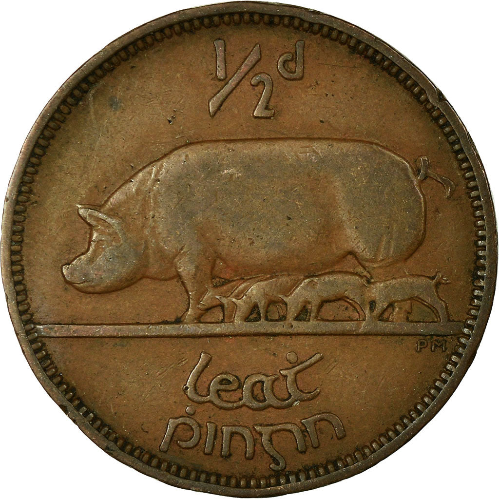 Monnaie, IRELAND REPUBLIC, 1/2 Penny, 1942, TB+, Bronze, KM:10