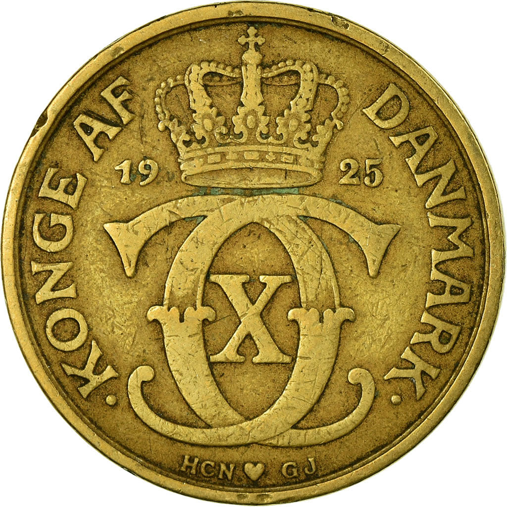 Monnaie, Danemark, Christian X, Krone, 1925, Copenhagen, TB+, Aluminum-Bronze
