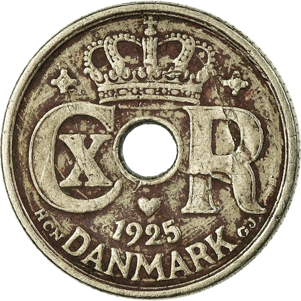 Monnaie, Danemark, Christian X, 10 Öre, 1925, Copenhagen, TB+, Copper-nickel
