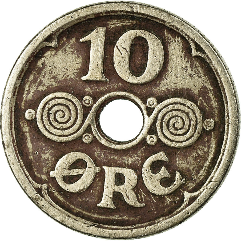Monnaie, Danemark, Christian X, 10 Öre, 1925, Copenhagen, TB+, Copper-nickel