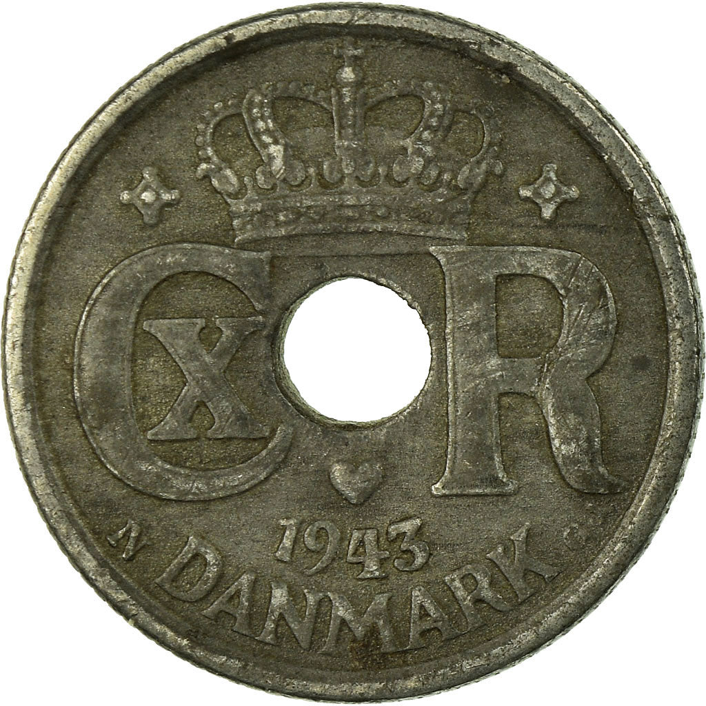 Monnaie, Danemark, Christian X, 10 Öre, 1943, Copenhagen, TB+, Zinc, KM:822.2a