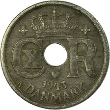 Monnaie, Danemark, Christian X, 10 Öre, 1943, Copenhagen, TB+, Zinc, KM:822.2a