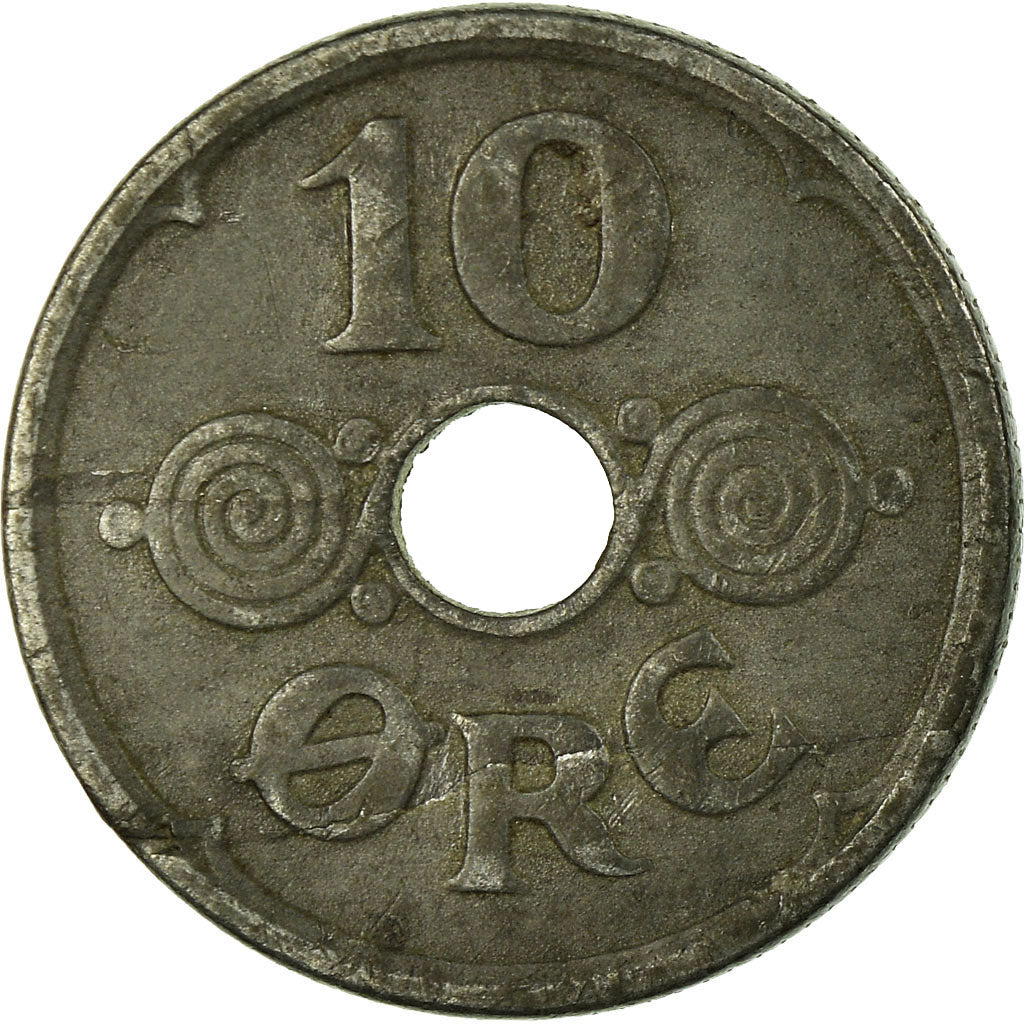 Monnaie, Danemark, Christian X, 10 Öre, 1943, Copenhagen, TB+, Zinc, KM:822.2a
