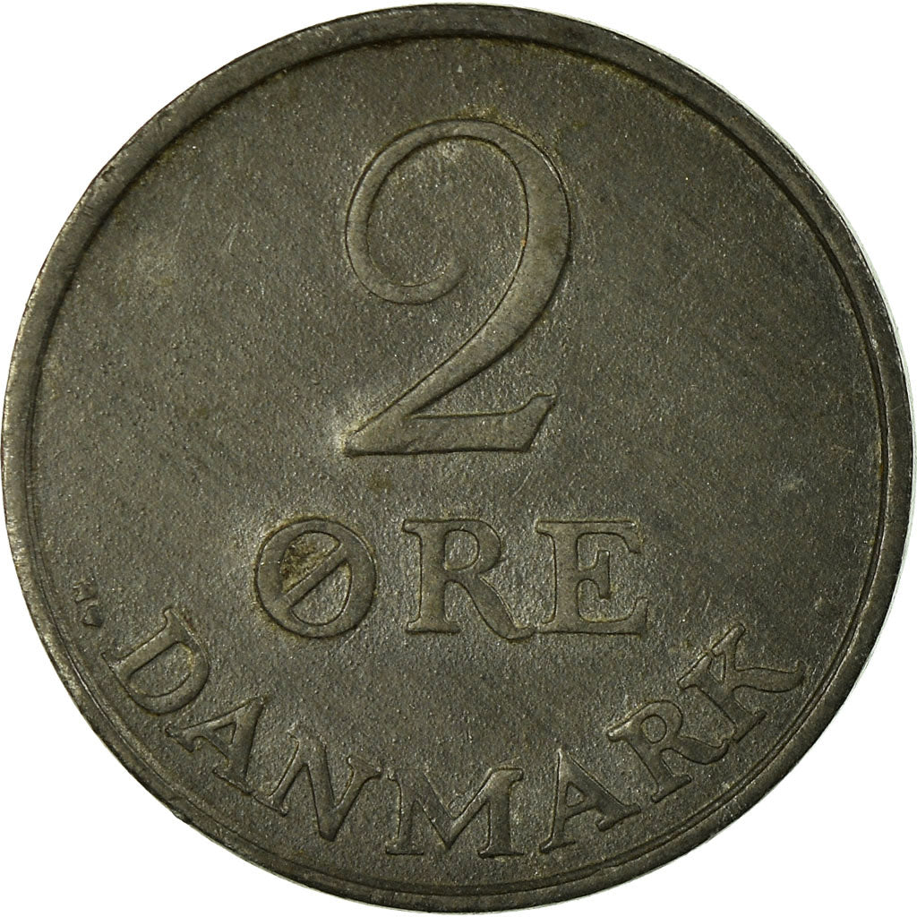Monnaie, Danemark, Frederik IX, 2 Öre, 1953, Copenhagen, TB+, Zinc, KM:840.1