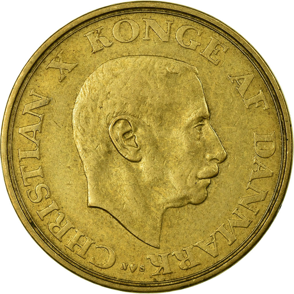 Coin, Denmark, Christian X, Krone, 1942, Copenhagen, VF(30-35), Aluminum-Bronze