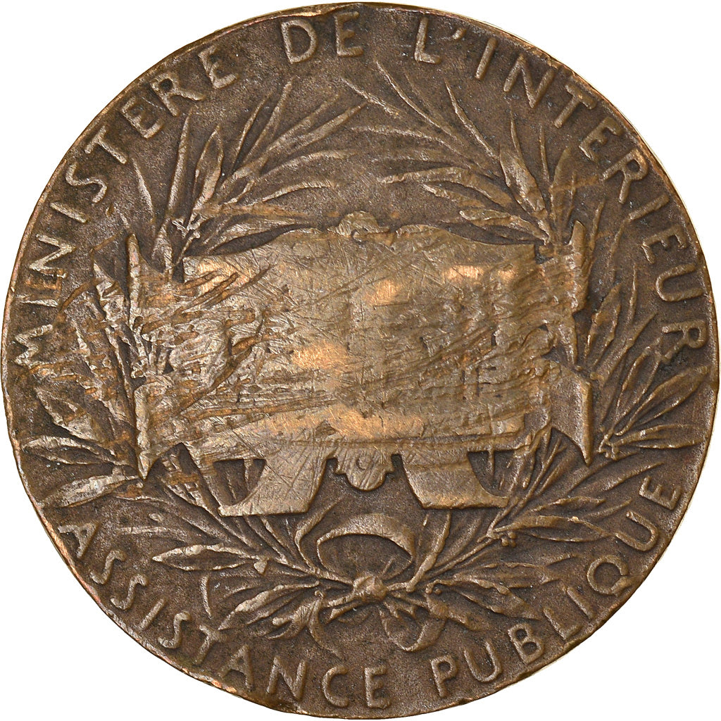 France, Médaille, Ministère de l'Intérieur, Assistance Publique, O.Roty, TB+