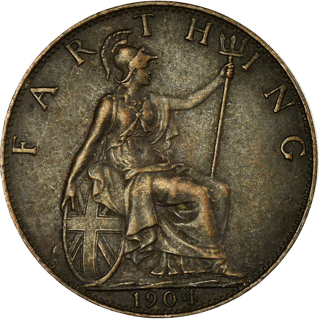 Coin, Great Britain, Edward VII, Farthing, 1904, VF(30-35), Bronze, KM:792