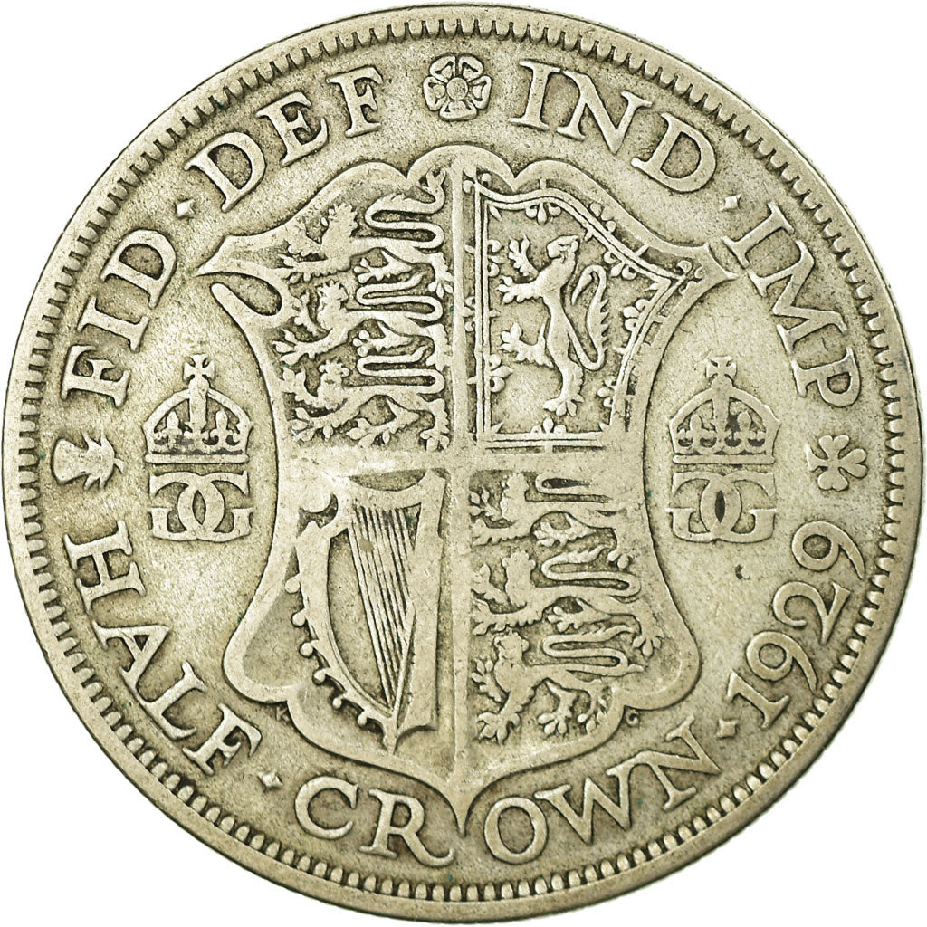 Münze, Großbritannien, George V, 1/2 Crown, 1929, S+, Silber, KM:835