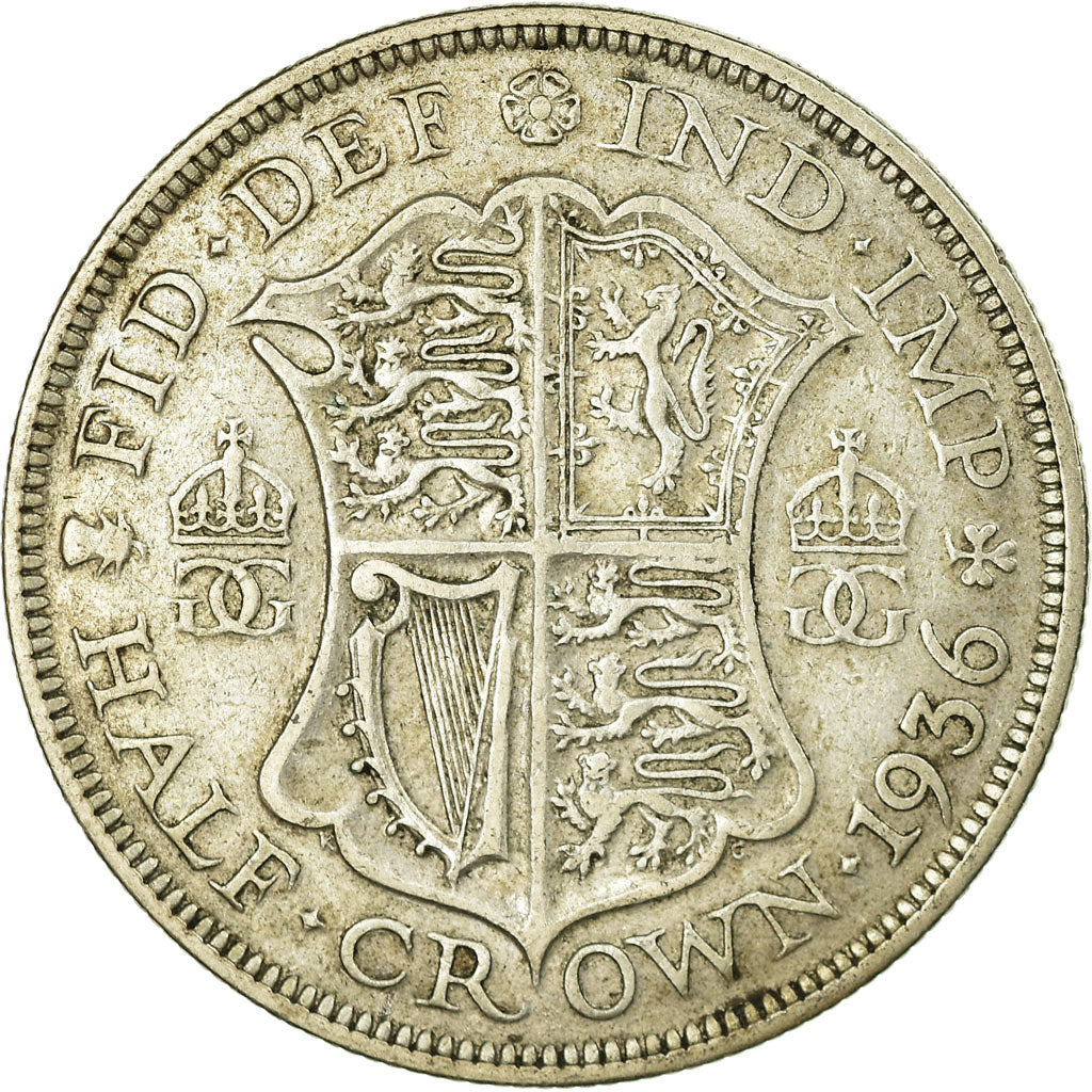 Coin, Great Britain, George V, 1/2 Crown, 1936, VF(30-35), Silver, KM:835