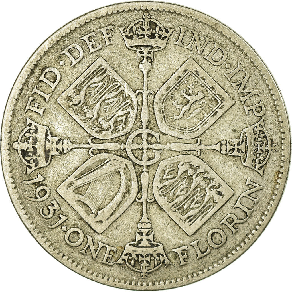Coin, Great Britain, George V, Florin, Two Shillings, 1931, VF(30-35), Silver