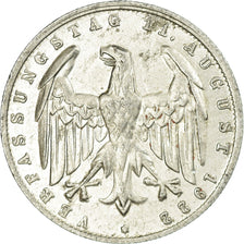 Coin, GERMANY, WEIMAR REPUBLIC, 3 Mark, 1922, Karlsruhe, EF(40-45), Aluminum