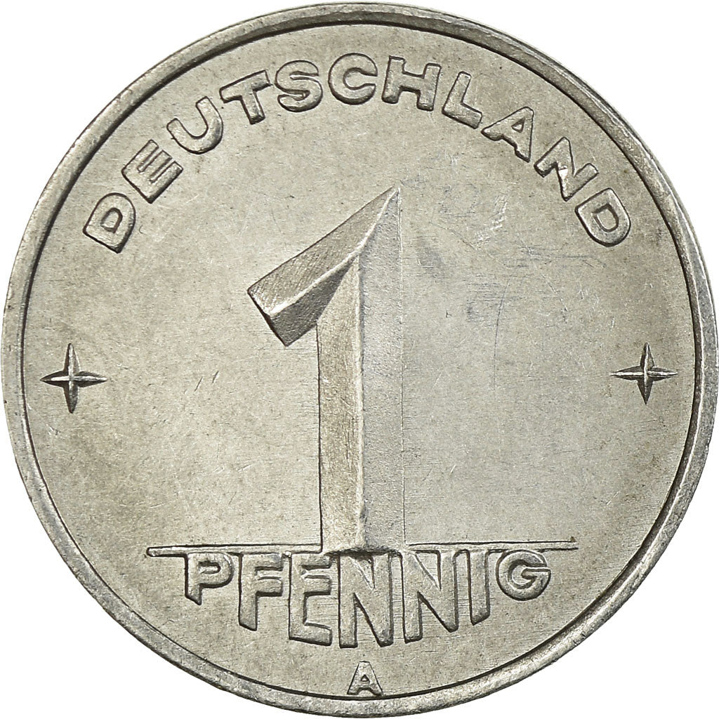 Coin, GERMAN-DEMOCRATIC REPUBLIC, Pfennig, 1950, Berlin, EF(40-45), Aluminum