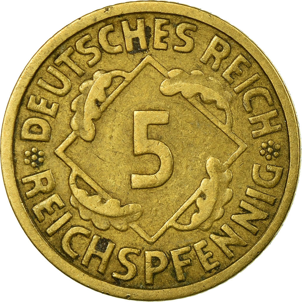 Moneta, GERMANIA, REPUBBLICA DI WEIMAR, 5 Reichspfennig, 1926, Berlin, MB+