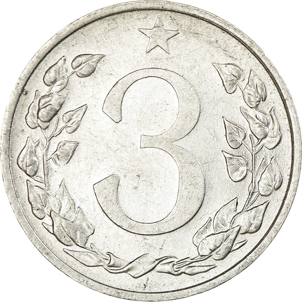 Coin, Czechoslovakia, 3 Halere, 1953, EF(40-45), Aluminum, KM:36