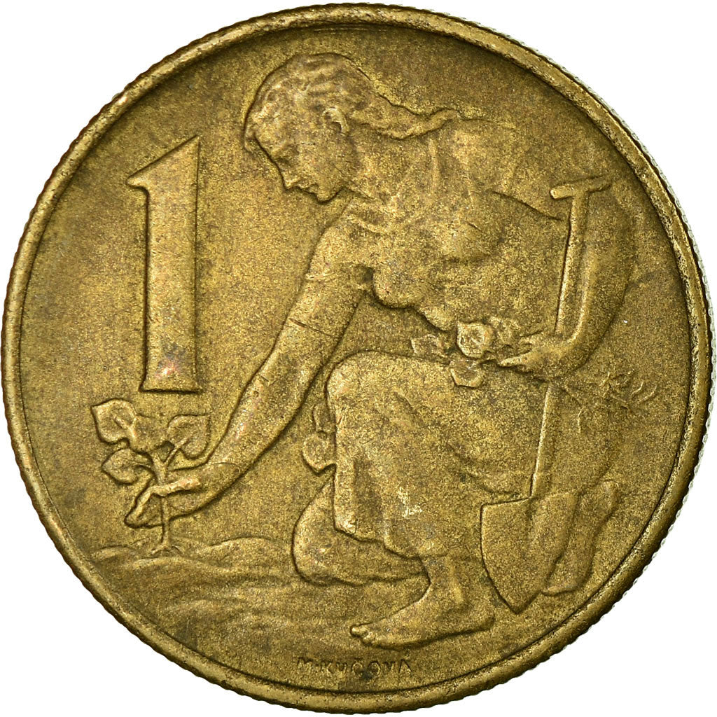 Coin, Czechoslovakia, Koruna, 1959, VF(30-35), Aluminum-Bronze, KM:46