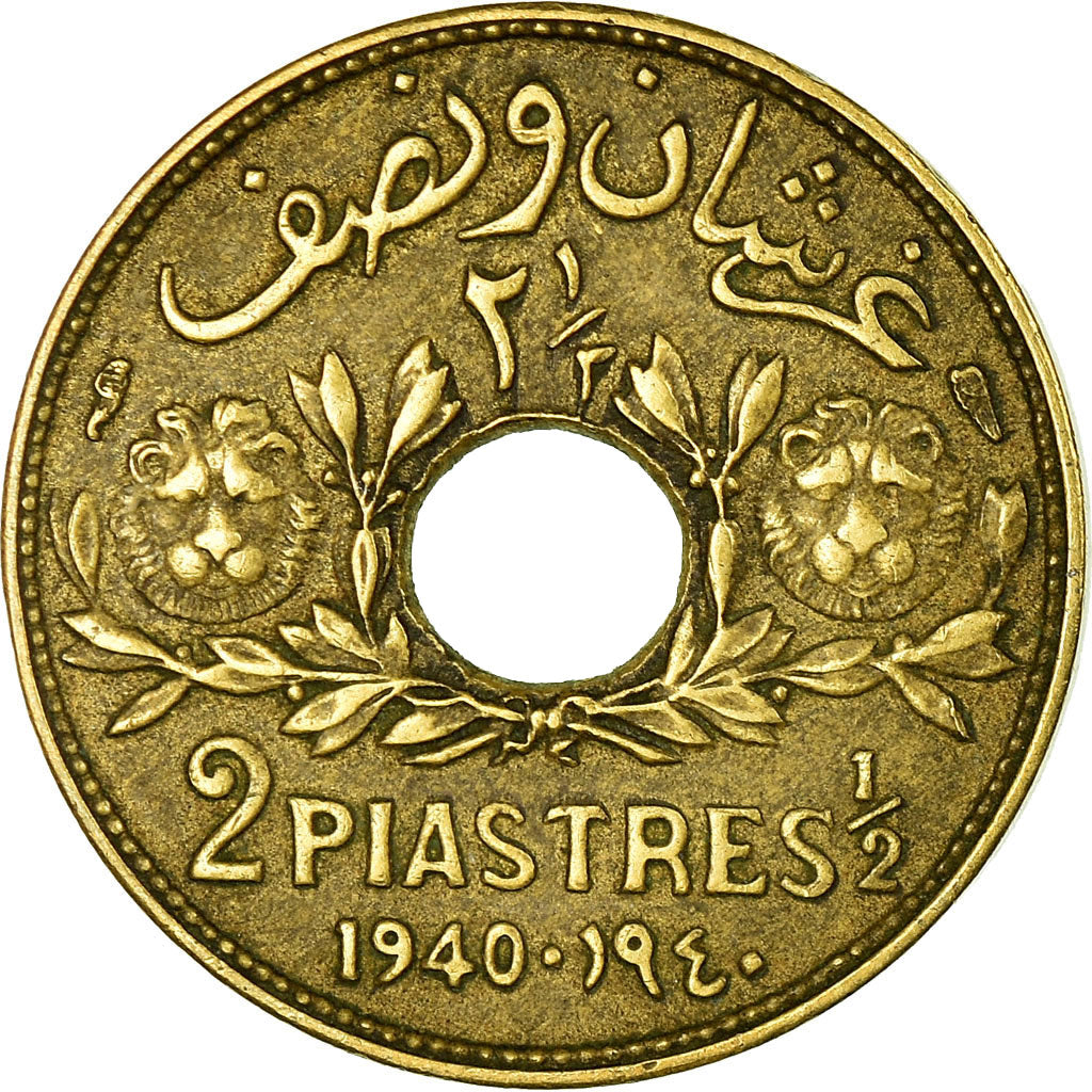 Coin, Lebanon, 2-1/2 Piastres, 1940, Paris, EF(40-45), Aluminum-Bronze, KM:10