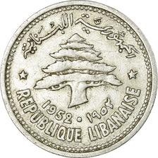 Coin, Lebanon, 10 Piastres, 1952, Paris, EF(40-45), Aluminum, KM:15