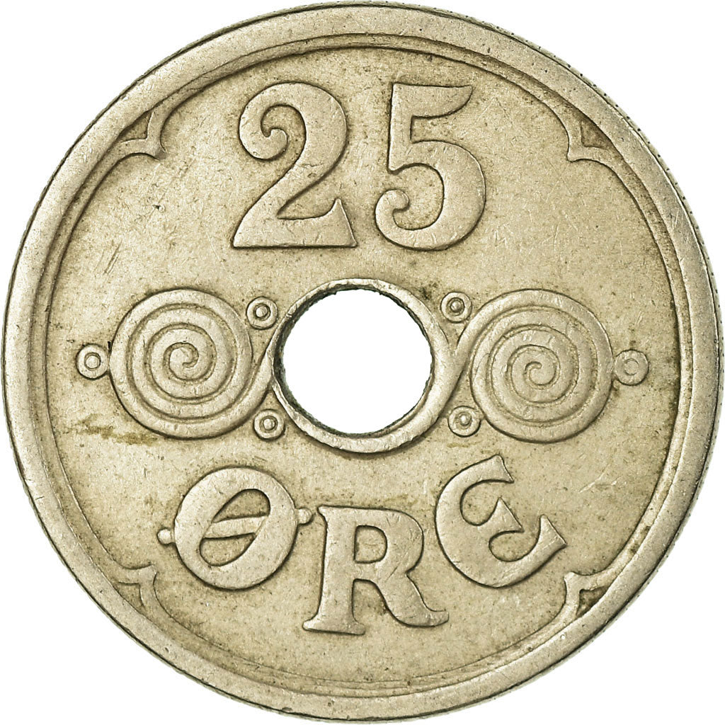 Monnaie, Danemark, Christian X, 25 Öre, 1938, Copenhagen, TTB, Copper-nickel