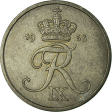 Münze, Dänemark, Frederik IX, 2 Öre, 1958, Copenhagen, S+, Zinc, KM:840.2