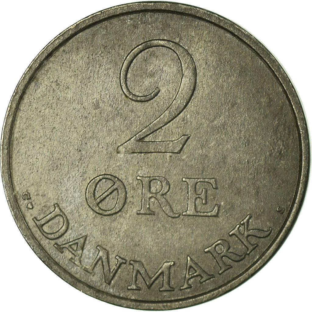 Münze, Dänemark, Frederik IX, 2 Öre, 1958, Copenhagen, S+, Zinc, KM:840.2