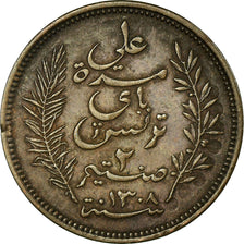 Monnaie, Tunisie, Ali Bey, 2 Centimes, 1891, Paris, TTB, Bronze, KM:220