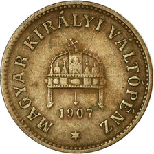 Monnaie, Hongrie, Franz Joseph I, 2 Filler, 1907, Kormoczbanya, TB+, Bronze