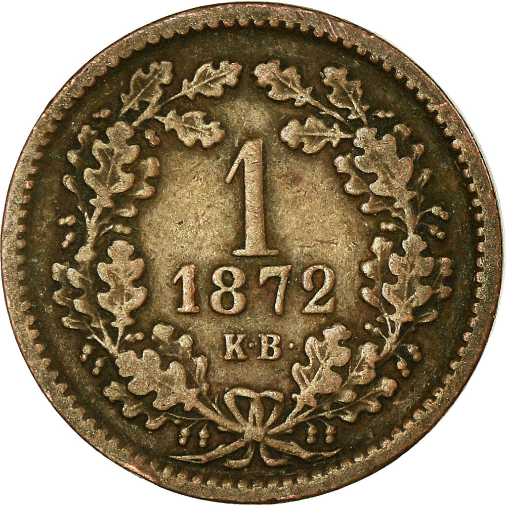 Coin, Hungary, Franz Joseph I, Krajczar, 1872, Kremnitz, EF(40-45), Copper