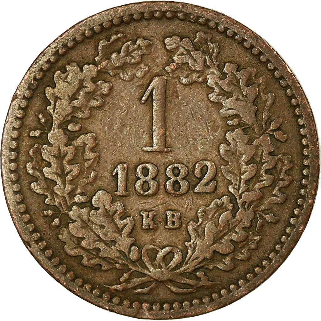 Coin, Hungary, Franz Joseph I, Krajczar, 1882, Kremnitz, EF(40-45), Copper