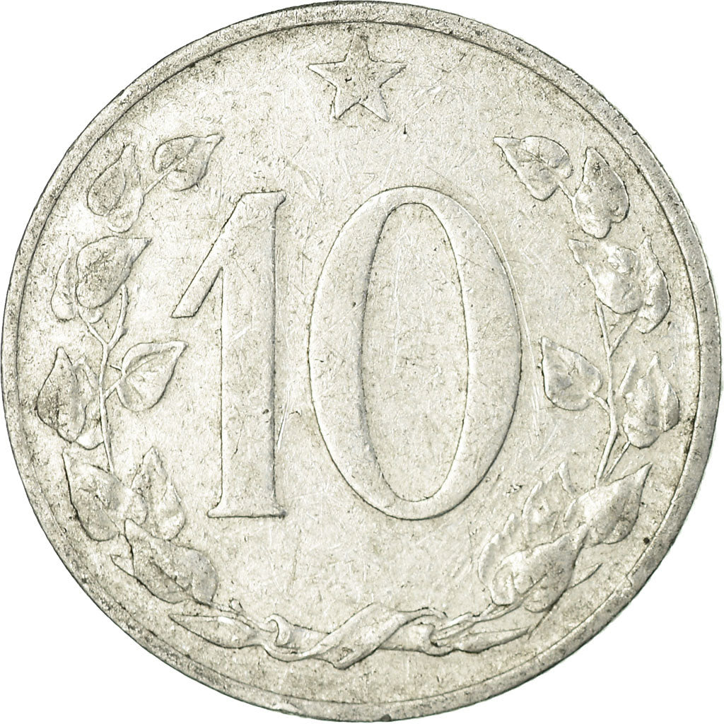 Moneta, Cecoslovacchia, 10 Haleru, 1953, MB+, Alluminio, KM:38