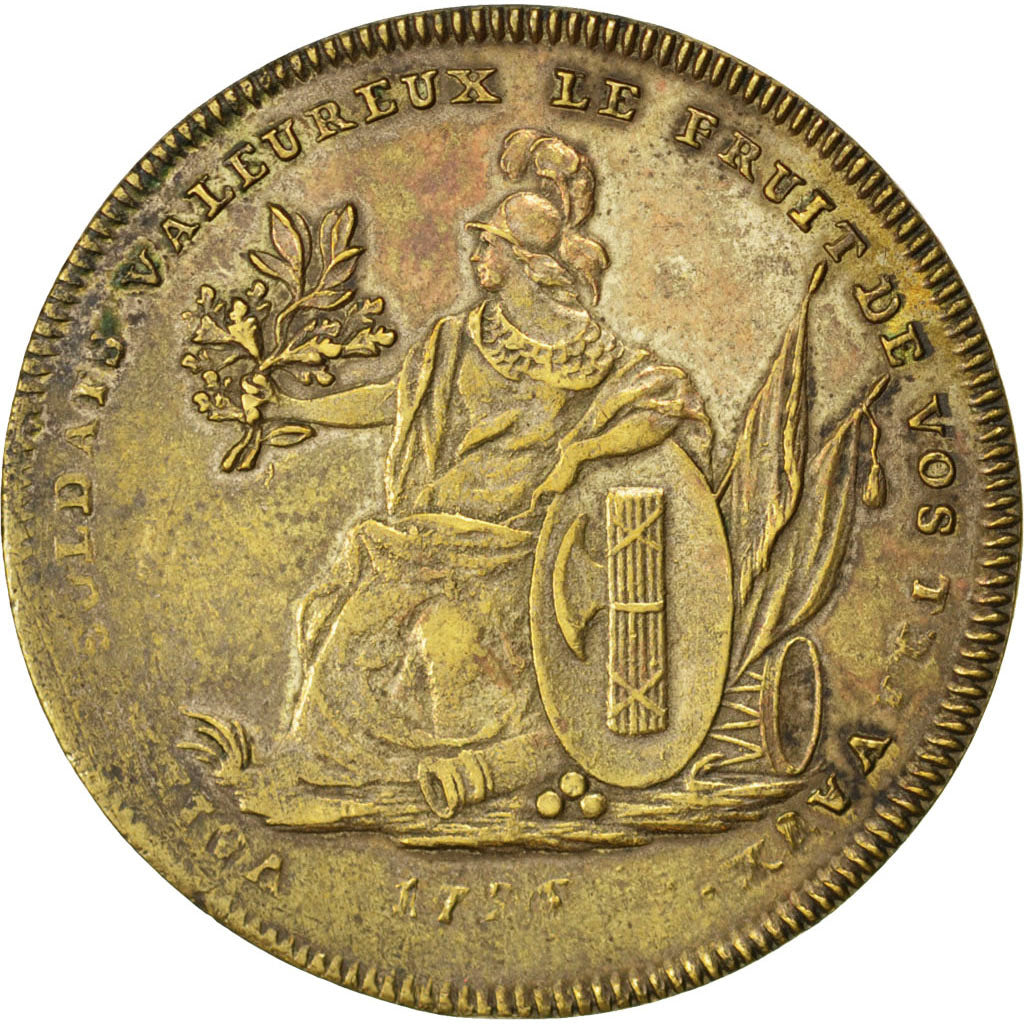 France, The French Revolution, Token, EF(40-45), Copper, 32, 10.20