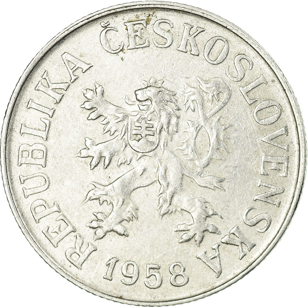 Coin, Czechoslovakia, 10 Haleru, 1958, Budapest, EF(40-45), Aluminum, KM:38