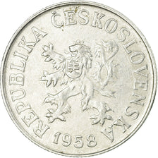 Coin, Czechoslovakia, 10 Haleru, 1958, Budapest, EF(40-45), Aluminum, KM:38