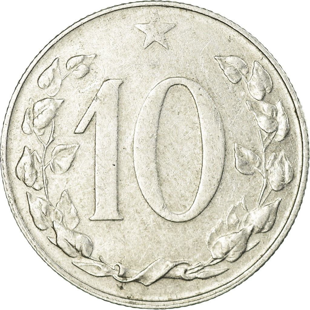 Coin, Czechoslovakia, 10 Haleru, 1958, Budapest, EF(40-45), Aluminum, KM:38