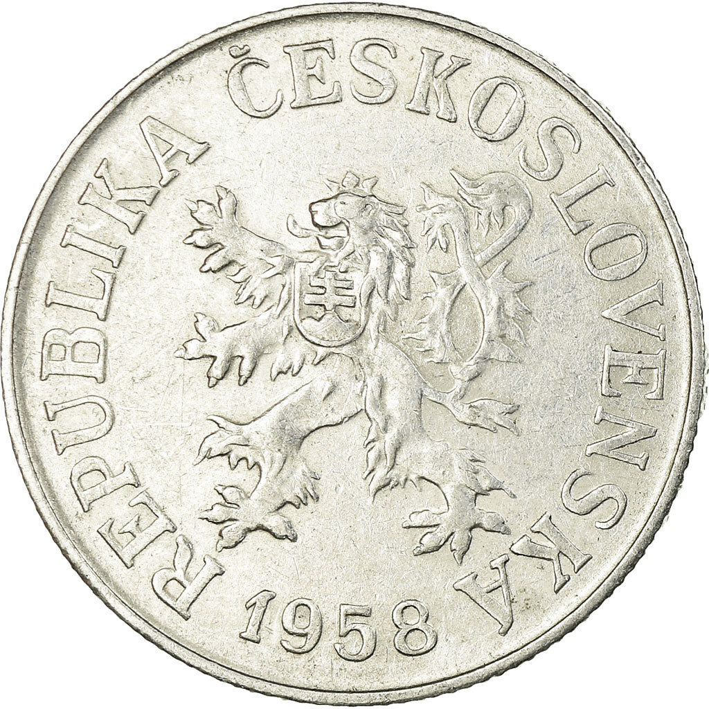 Coin, Czechoslovakia, 10 Haleru, 1958, Budapest, EF(40-45), Aluminum, KM:38