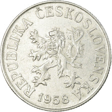 Coin, Czechoslovakia, 10 Haleru, 1958, Budapest, EF(40-45), Aluminum, KM:38