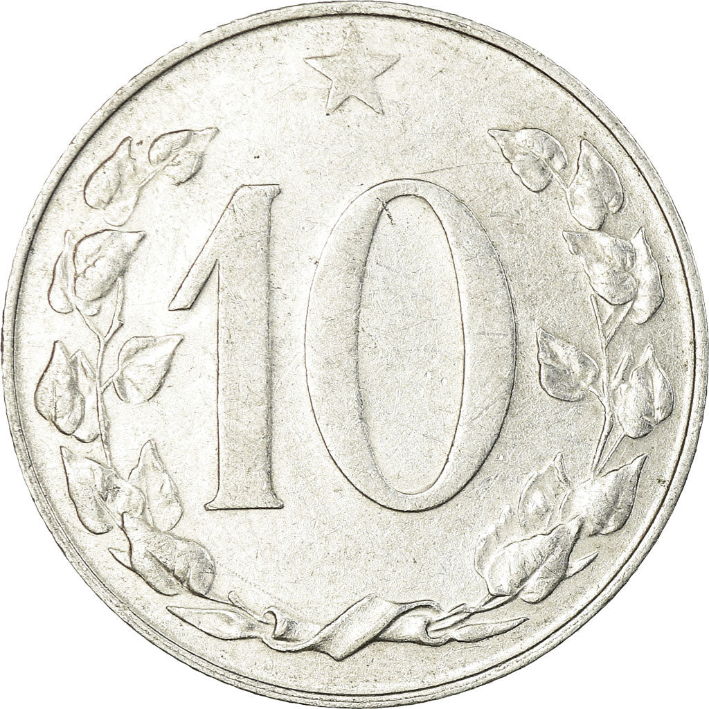 Coin, Czechoslovakia, 10 Haleru, 1958, Budapest, EF(40-45), Aluminum, KM:38