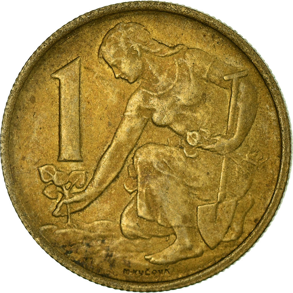 Coin, Czechoslovakia, Koruna, 1959, VF(30-35), Aluminum-Bronze, KM:46